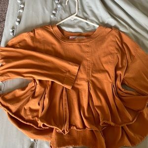 Free people pleated crew neck